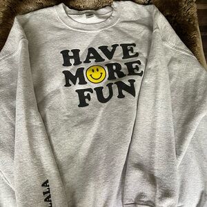 Dressed in LaLa light, gray crewneck sweatshirt. Size XL